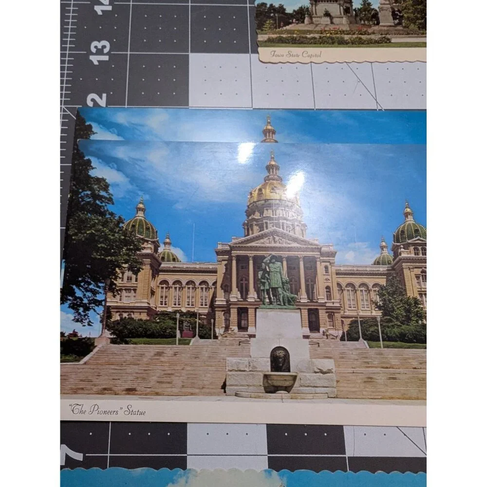 Iowa State‎ Capital Postcards Lot 6 crimped edges fawn 19c stamp unmailed